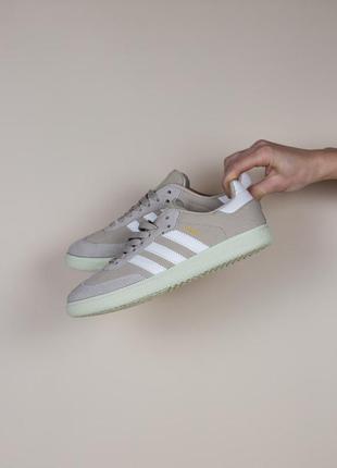 Кроссовки в стиле adidas samba beige3 фото