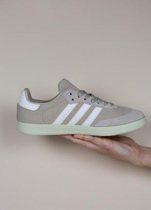 Кроссовки в стиле adidas samba beige5 фото