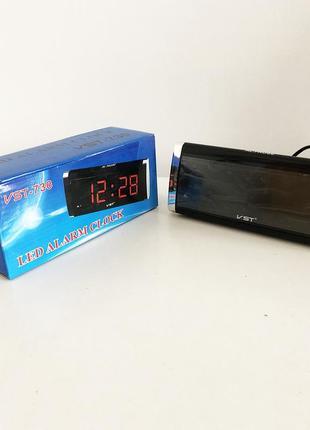 Електронний годинник vst 730 green, цифровий настільний мережевий годинник, led alarm clock vst-730, з будильником7 фото