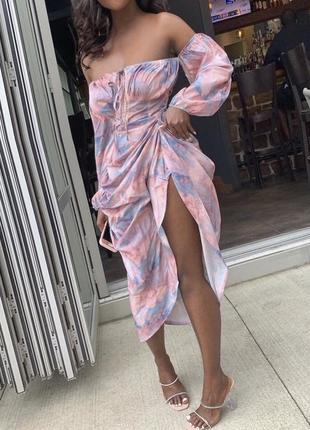 Розпродаж костюм prettylittlething комплект asos боді з рукавами + спідниця