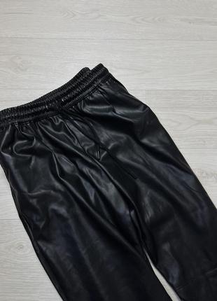 Джоггеры черные из экокожи штаны брюки зара zara8 фото