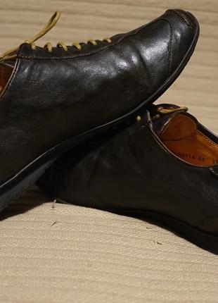 Оригинальные темно-коричневые фирменные закрытые кожаные туфли- оксфорды think! австрия 39 1/2 р.5 фото
