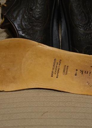 Оригинальные темно-коричневые фирменные закрытые кожаные туфли- оксфорды think! австрия 39 1/2 р.7 фото