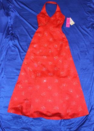 Насыщено красное корсетное платье а силуэта вечернее свадебное плаття ручной работы р s 42 44 корсет2 фото