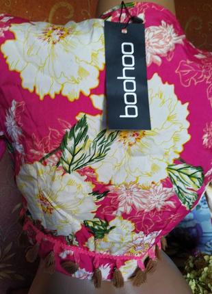 Розовая блуза/топ с завязками от boohoo5 фото