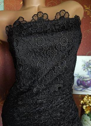 Чорна мереживна сукня міні з відкритими плечима від boohoo2 фото