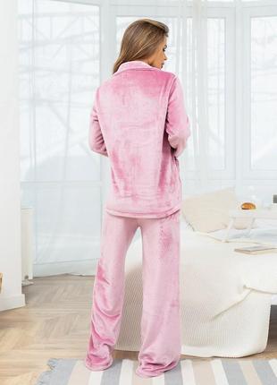 Теплая махровая пижама с карманами4 фото