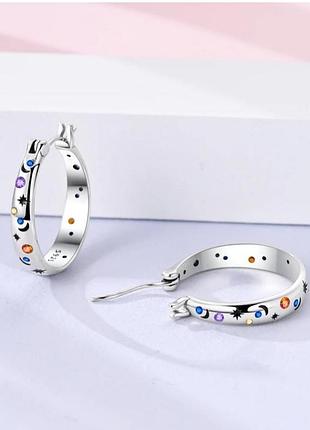 Серьги кольца серебро silver_pandora original хупы