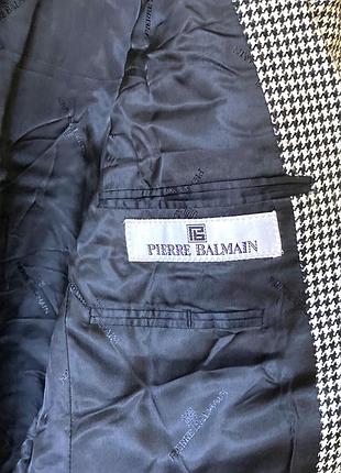 Pierre balmain шерстяной пиджак белый черный костюм блейзер l