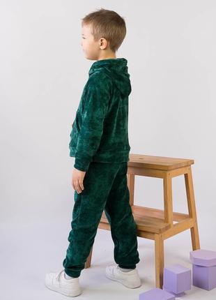 Теплый велюровый костюм, спортивный вельветовый костюмчик детский, комплект худи и брюки из велюра вельвета3 фото