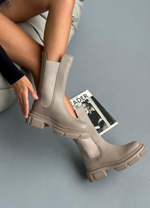 Шкіряні жіночі черевики ботінки челсі з натуральної шкіри8 фото