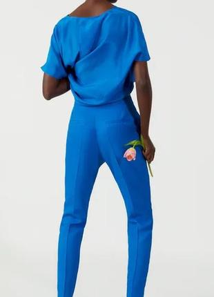 Брюки штани висока посадка 23% лен