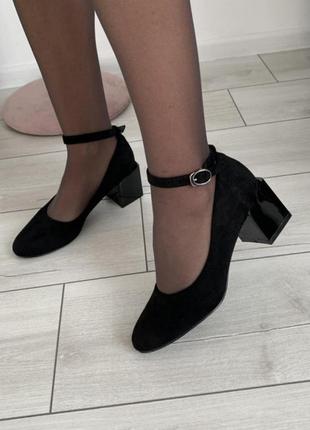 Туфли женские на устойчивом каблуке3 фото