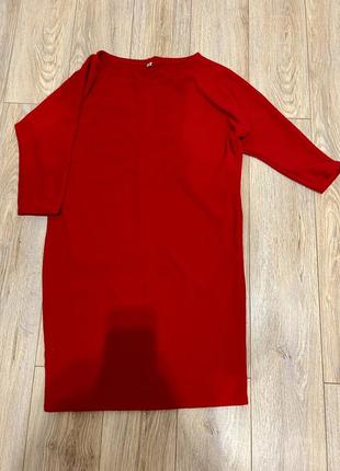 Ярко-красное платье миди m-l2 фото