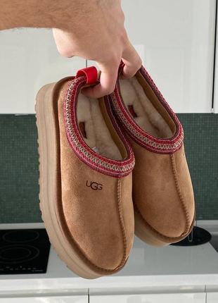 Ugg tasman slippers platform chestnut (premium)2 фото