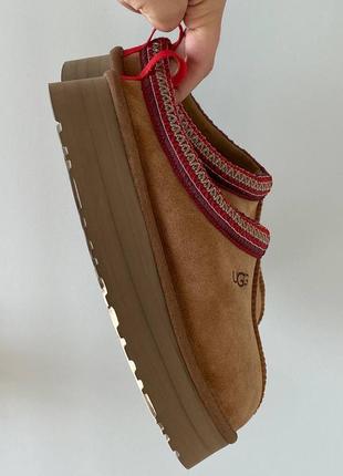 Ugg tasman slippers platform chestnut (premium)6 фото