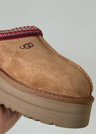 Ugg tasman slippers platform chestnut (premium)8 фото