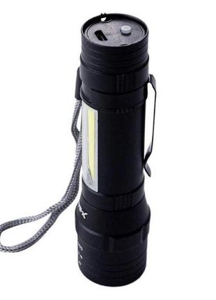 Ліхтар кишеньковий з металевим корпусом police bailong bl-t6-19, потужний акумуляторний лід ліхтарик