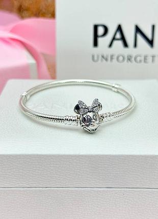 Срібний браслет срібло пандора pandora silver s925 ale з біркою і пломбою 925 проба портрет мінні міні
