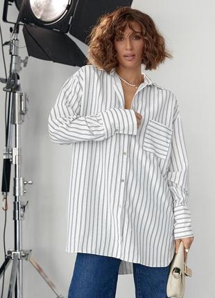 Удлиненная рубашка oversize в полоску