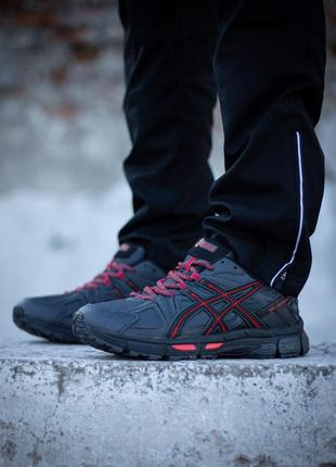 Кроссовки asics gel-kahana 8 dark grey black/red6 фото