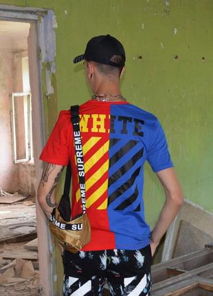 Футболка off-white blue red