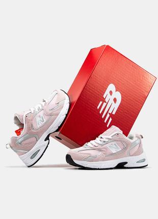 Женские кроссовки new balance 530 grey whiteque беланс белого с серым цветами