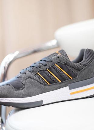 Распродажа! adidas zx 500 кроссовки мужские серые с оранжевым адидас замша замшевые отменное качество кеды кожаные весенние демисезонные демисезонные7 фото