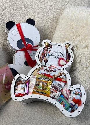 Подарочный бокс с сладостями "мишка&nbsp;2"6 фото