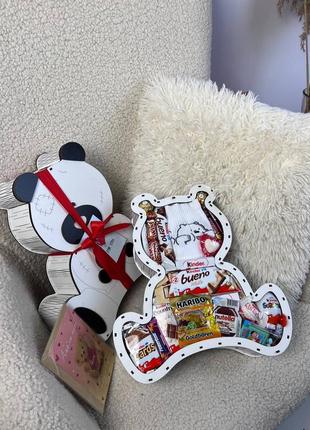Подарочный бокс с сладостями "мишка&nbsp;2"5 фото