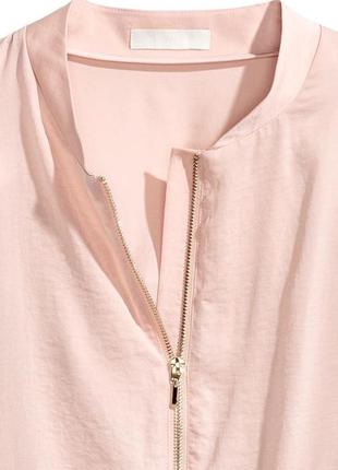 Стильный легкий бомбер h&amp;m пудрового нежно розового цвета пиджак кэжуал2 фото