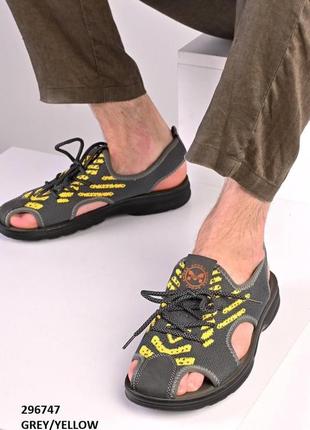 Босоножки  сандалии мужские текстильные серые7 фото