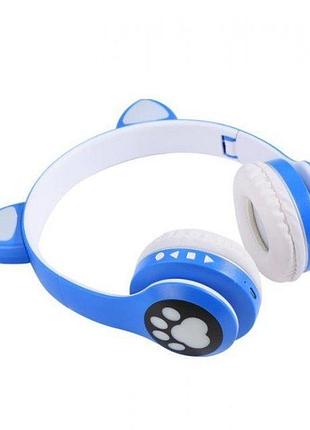 Беспроводные bluetooth наушники с кошачьими ушками и цветной подсветкой