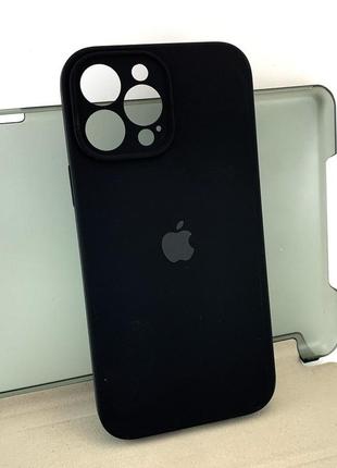 Чехол на iphone 13 pro max накладка бампер silicone case full силиконовый original черный