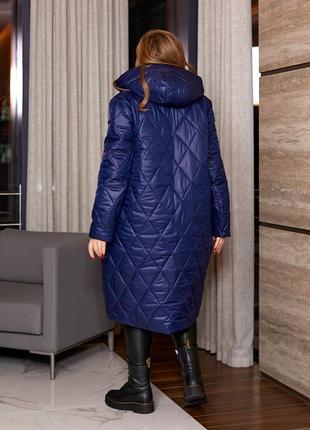 Зимнее стеганое пальто батал2 фото