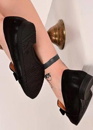 Туфли  женские чёрные демисезонные5 фото