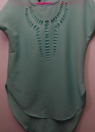 Розпродаж літнього!!річна жіноча блузка м'ятного тренд літа-м'ятний колір3 фото