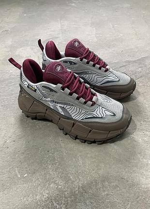 Кроссовки reebok zig kinetica 2.5 edge grey burgundy