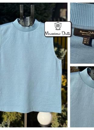 Massimo dutti испания стильная нежная голубая кофта без рукавов свитер блузка l оригинал