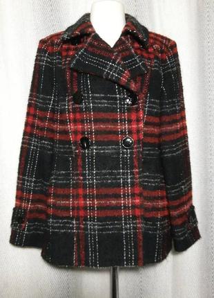Женская легкая, шикарная, теплая куртка, пальто, двубортный клетчатый пиджак, жакет. клетка9 фото