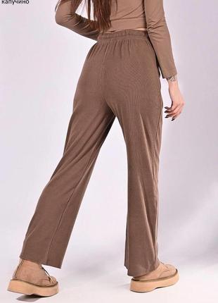 Штани жіночі широкі в рубчик штани жіночі демісезонні модні3 фото