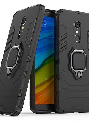 Чехол fiji ring для xiaomi redmi 5 plus бронированный бампер с кольцом черный