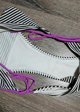 Плавки полосатые с фиолетовыми завязками2 фото