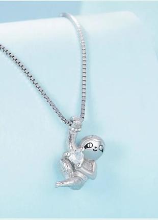 Срібне кольє "маленький лінивець"