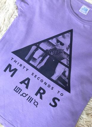 Фіолетова футболка з принтом thirty seconds to mars5 фото