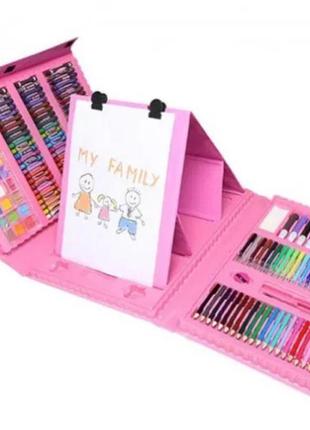 Набір для дитячої творчості у валізі з 208 предметів "чемодан творчості" рожевий salemarket4 фото