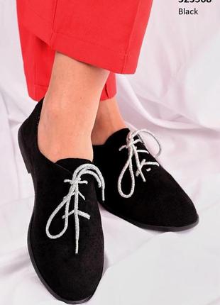 Туфлі мокасини жіночі чорні замшеві