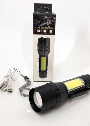 Ліхтар кишеньковий із металевим корпусом police bailong bl-t6-19, потужний акумуляторний лід ліхтарик