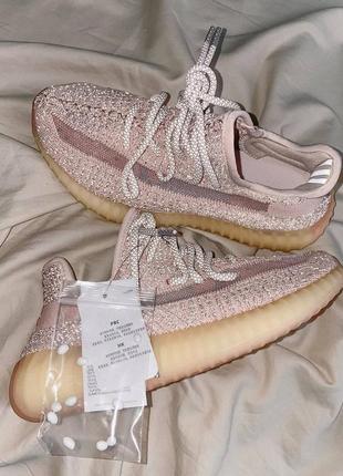 Женские кроссовки adidas yeezy boost 350 v2 synth reflective pink2 фото