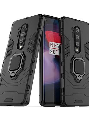 Чехол ring case для oneplus 8 pro бронированный бампер с кольцом черный